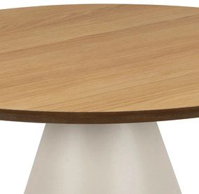 MAZZONI EXPORT BOSCO Stejar natural/picior bej (Cașmir) - MASĂ DE CAFEA ROTUNDĂ 65 cm MASĂ DE CAFEA PENTRU SUFRAGERIE FURNIR