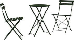 vidaXL Set Bistro Pliabil 3 pcs Pădure Oțel