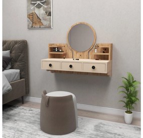 Măsuță de toaletă Makole (pin atlantic + bej) . 1094113