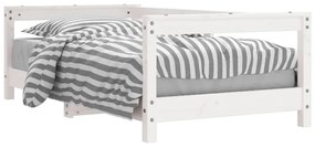 834397 vidaXL Cadru de pat pentru copii, alb, 70x140 cm, lemn masiv de pin