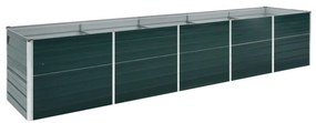 vidaXL Strat înălțat de grădină, verde, 400x80x77 cm, oțel galvanizat