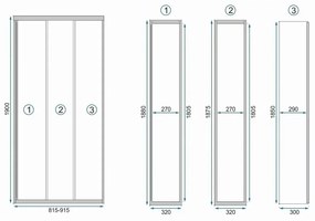 Usa de nisa culisanta Rea Alex 90 cm sticla 4 mm negru