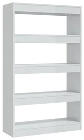 811715 vidaXL Bibliotecă/Separator cameră, alb extralucios, 80x30x135 cm PAL