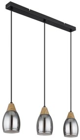 Lustra suspendata design modern REID negru, fumuriu