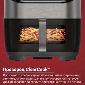 Friteuza cu aer cald Instant Pot Vortex Plus Clearcook Hot Air Fryer 140309701, 1700W, 5.7L, 6 programe, 35-205°C, Iluminare interioara, Negru