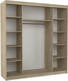 Dulap cu usi glisante si oglinda 200x215 cm, Oliver, ADRK Furniture (Culoare: Alb)