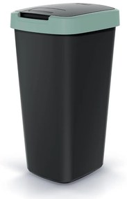 Coș de gunoi cu capac colorat, 25 l, verde/negru