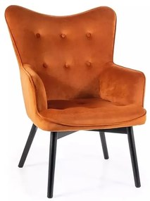 Fotoliu Carmen velvet cinnamon Blu4215/negru mat