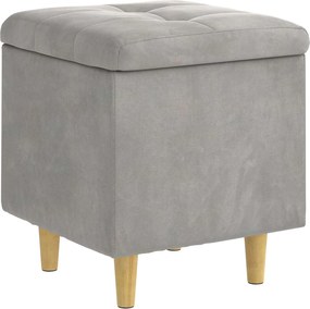 vidaXL Ottomană de depozitare Gri deschis 40 x 40 x 45 cm Catifea