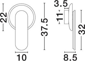 Aplica LED lumina ambientala MAVIS travertin negru, galben