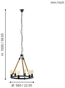 Eglo 49694 - Lustră cu lanț FINDLAY 6xE27/60W