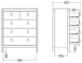 Comodă neagră înaltă 82x99 cm Madrid – Tvilum
