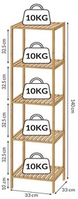 Deuba Raft din bambus - 140x33x33 cm