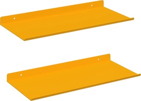 vidaXL Raft suspendat 2 pcs Galben muștar 40 x 18 x 2,5 cm Oțel