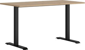 Masa birou SPACE OFFICE, stejar artisan/negru, PAL laminat/metal, 140x