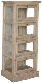 Vitrina, natur, din lemn de pin cu aspect vintage, small single, Paris