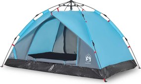 vidaXL Cort de camping cupolă 2 persoane, setare rapidă, albastru