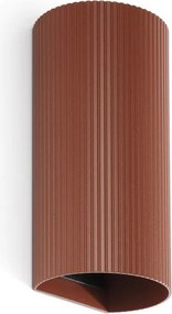 Aplica perete aluminiu striat terracotta, 2xGU10, SOLE round