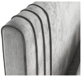 Pat matrimonial gri tapițat cu spațiu de depozitare 160x200 cm Musca – Maison de Rêve
