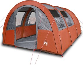 vidaXL Cort de camping tunel 4 persoane, gri/portocaliu, impermeabil