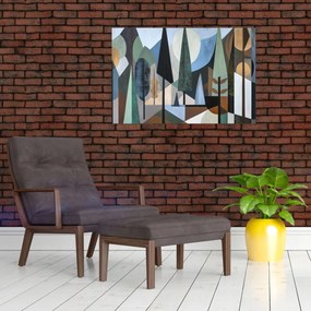 Tablou - Abstracție geometrică naturală II. (90x60 cm)