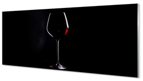 Panouri de sticlă fundal negru cu un pahar de vin