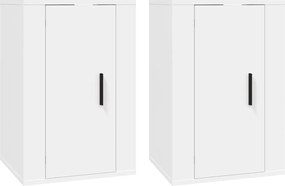 vidaXL Dulapuri TV montate pe perete, 2 buc., alb, 40x34,5x60 cm