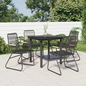 3099210 vidaXL Set mobilier de grădină, 5 piese, negru, ratan PVC