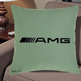 Perna Personalizata cu emblema Mercedes-AMG, 40x40 cm, Verde, Husa Detasabila, Perna Inclusa, BEKZ®