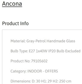Pendul design decorativ Ancona gri