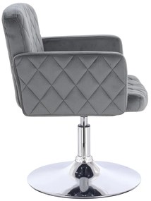 HR802N Scaun Grafit din Catifea cu Bază Cromata
