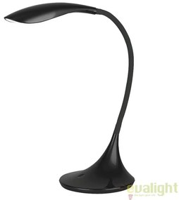 Veioza, lampa de masa moderna LED comutator tactil culoare neagra Dominic 4164 RX