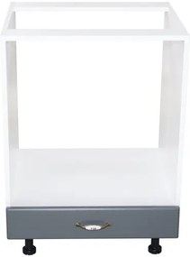 Corp pentru cuptor incorporabil cu sertar Zebra, alb/MDF GRI, fara blat, 60 x 82 x 57 cm