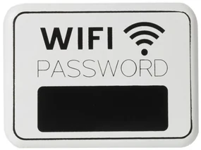 Pancarta Wifi, metal, negru alb, 34.5x25.3