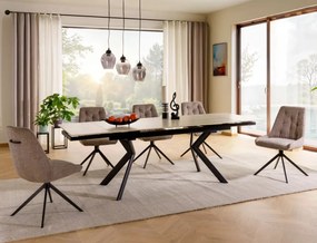 Masa extensibila Norton travertin bej/negru L160-240xl90 cm