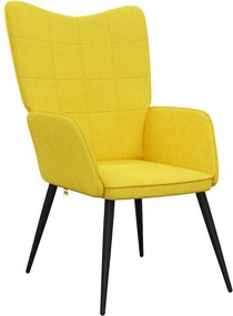 vidaXL Scaun de relaxare, galben muștar, material textil