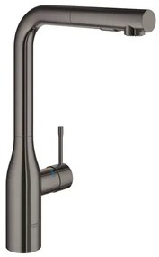 Baterie bucatarie cu dus extractabil Grohe Essence inalta antracit lucios Hard Graphite