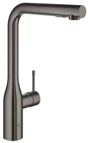 Baterie bucatarie cu dus extractabil Grohe Essence inalta antracit lucios Hard Graphite