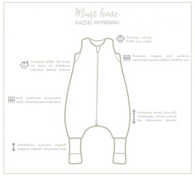 Sac de dormit cu picioare, bumbac 1 Tog, Natura, marimea XS, 74 80, 6-12 luni - BabySteps