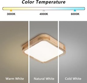 Brilagi - LED Plafonieră WOODLINE SQUARE LED/32W/230V 3000/4000/6000K stejar 30x30