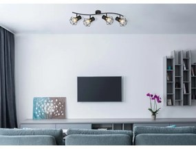 Lustra cu 4 spoturi directionabile design industrial PRISKA negru