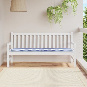 vidaXL Pernă bancă, dungi albastre/albe, 180x50x4 cm, material oxford