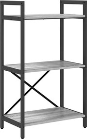 vidaXL Raft pentru cărți Gri Sonoma 56 x 34 x 96 cm Lemn compozit