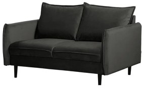 Canapea gri închis cu tapițerie din catifea 138 cm Juli – Ropez