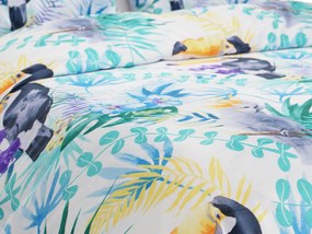 Lenjerie de pat din microfibra verde, PARROT AND TOUCAN