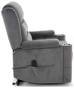 Scaun reclinabil Pontils Velvet, gri