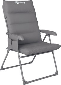 Outsunny Scaun de Camping Pliabil cu Spătar Înalt Reglabil în 5 Poziții și Buzunare Laterale, 66x58x105 cm, Gri Deschis | Aosom Romania