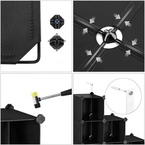 Raft De Depozitare Din Plastic, Negru, 113 x 36 x 113 cm
