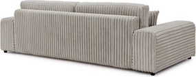 Canapea gri deschis extensibilă/cu spațiu de depozitare cu tapițerie din catifea reiată 260 cm Justin – Ropez