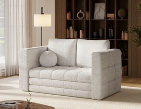 Canapea Kastol , alb bouclé extensibil, 137x71x74 cm – Royal 01